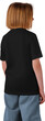 © olegphotor - Mockup black t-shirt on a girl with glasses, shirt png for children, back view
