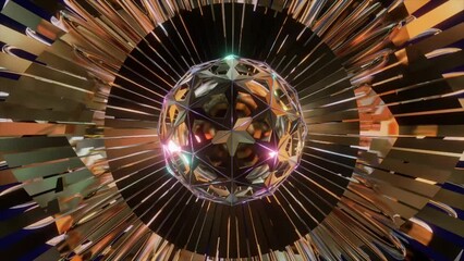 Wall Mural - abstract background 3d animation shiny futuristic composition made of geometric elements transforms 