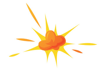 Wall Mural - Bomb Explosion Bright Orange Spark Vector Illustration