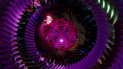 Wall Mural - abstract background 3d animation shiny futuristic composition made of geometric elements transforms 