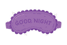Purple Eye Mask For Sleeping As Cloth Cover To Block Out Light Vector Illustration