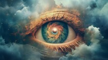 Eye Of God, Eye In The Clouds. Generative AI