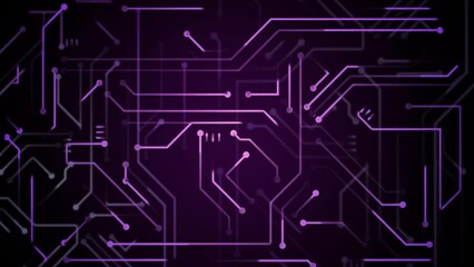 Circuit Board Technology. Moving Circuit Board Line Pattern. Futuristic Glow Line.
