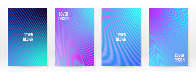 Minimal Poster. Pastel Soft. Blue Gradient Set.