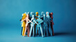 A group of paper people coming together. Concept for teamwork.
