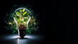 canvas print picture - Pflanzen in der Glühbirne als symbolische Darstellung für Energiewende und grünen Strom, ai generativ