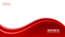Business Brochure Presentation Template In Red Wave Modern Style. Eps10 Vector