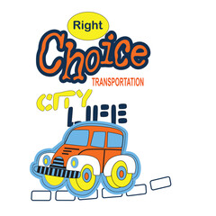 Poster - car city life print vector art