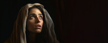 Portrait Of A Beautiful Young Biblical Woman With Copy Space