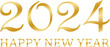 happy new year 2024 - golden design