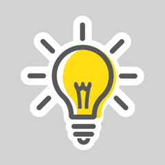 Light bulb, idea symbol, icon, vector. 