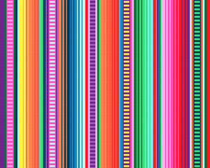 Blanket stripes seamless vector pattern. Background for Cinco de Mayo party decor or ethnic mexican fabric pattern with colorful stripes. Serape design.