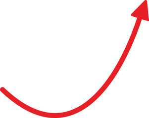 Wall Mural - red arrow curve isolated on white background. arrow icon illustration vector for your web site desig
