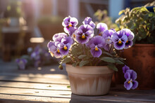 Viola Flower In A Pot