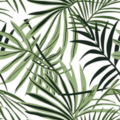 Wall Mural - Tropical leaves repeat pattern