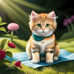  cat with a flower