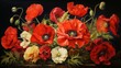 Beautiful red common poppy flower images illustration wallpaper AI Generated art