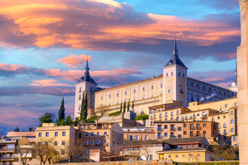 Poster - Alcazar de Toledo. The exterior architecture of the medieval fortress in Spain