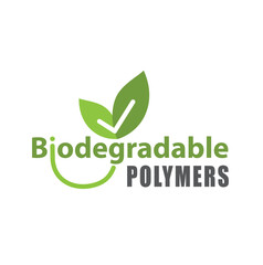 Wall Mural - Biodegradable polymers icon - green emblem.