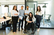 Group of multiracial businesspeople with a disabled manager