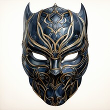 Hand Painted Watercolor Clipart Black Panther Mask