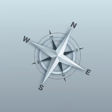 Compass 3d Blue Symbol Background