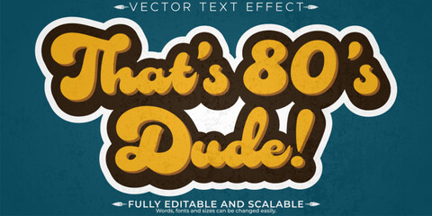 Retro sticker text effect, editable 70s and 80s text style