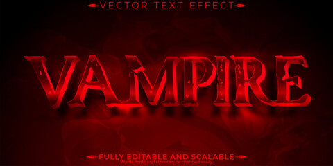 Wall Mural - Horror vampire text effect, editable horror and blood text style