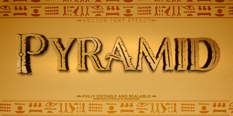 Pyramid text effect; editable egypt and ancient text style