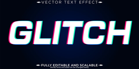 Wall Mural - Glitch vhs text effect, editable error and hacker text style