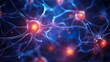 © IgnacioJulian - neuronal cells are shown in a background, in the style of photorealistic details,light and color effects