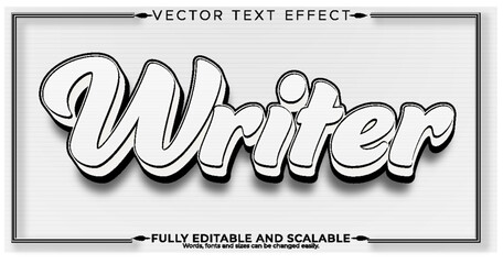 White text effect, editable writer and novel text style