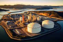 Aerial View Of Liquefied Natural Gas Storage Facility