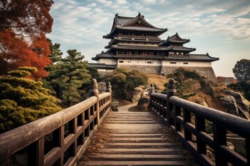 Ancient Samurai Castle Wide Lens, Generative AI 