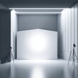 © Onvto - 3d render of a room with a wall and a lamp