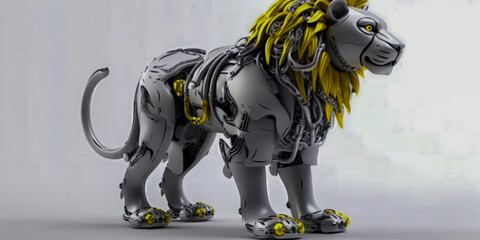 Poster - A lion robot - Generative AI