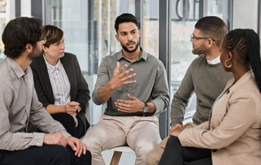 Wall Mural - business meeting, conversation and company strategy with diversity and communication. corporate, man