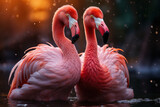 Fototapeta Panele - Flamingo, Wildlife Photography, Generative AI