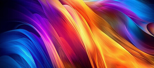 Wall Mural - colorful wave abstract background. generative ai