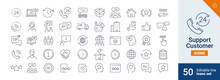 Support And Customer Icons Pixel Perfect. Service, Installation, Tools, Control, Social, Assistant, ...