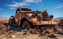 Old Abandoned Rusty Truck.