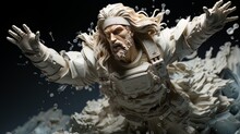 Robot Jesus Christ Toy Miniature Made With Generative AI