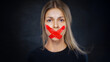 © Igor Link - Concept idea of free speech freedom of expression and censored, portrait illustration, conceptual.