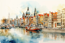 Amsterdam Watercolor Painting