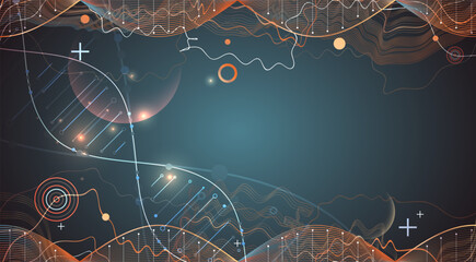 Science template, wallpaper or banner with a DNA molecules.