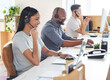 © Ismail/peopleimages.com - Call center, customer service or support with consultant people at work in an office for assistance. Contact us, crm or consulting with a group of employees using headset technology for telemarketing