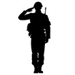 Military army soldier salute silhouette. Vector illustration