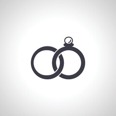 wedding rings icon. wedding ring icon.