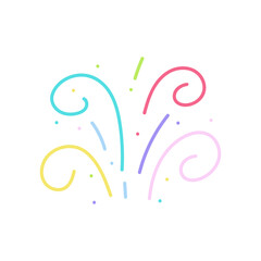  cute party popper isolated confetti explosion firecrackers celebration vector drawing illustration hand drawn style