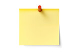 Fototapeta  - Yellow sticky post it note isolated on transparent or white background, png